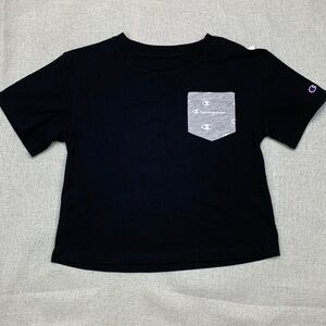 CHAMPION Big Girls C-Script All Over Print Pocket Boxy Tee Size S